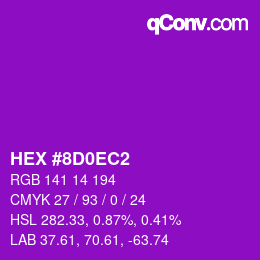 Color code: HEX #8D0EC2 | qconv.com