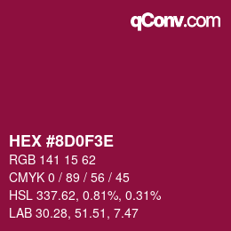 Color code: HEX #8D0F3E | qconv.com