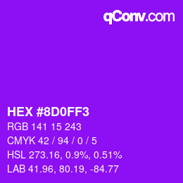 Color code: HEX #8D0FF3 | qconv.com