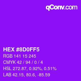 Color code: HEX #8D0FF5 | qconv.com