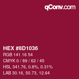 Farbcode: HEX #8D1036 | qconv.com