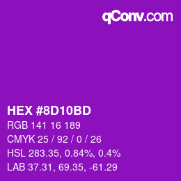 颜色代码: HEX #8D10BD | qconv.com