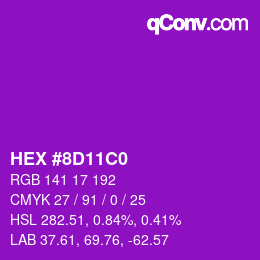 Color code: HEX #8D11C0 | qconv.com