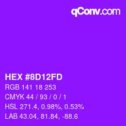 Color code: HEX #8D12FD | qconv.com