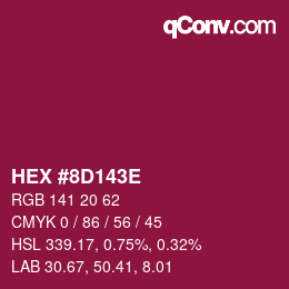 Color code: HEX #8D143E | qconv.com