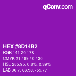 カラーコード: HEX #8D14B2 | qconv.com
