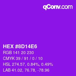 Color code: HEX #8D14E6 | qconv.com