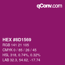 カラーコード: HEX #8D1569 | qconv.com