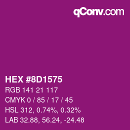 Color code: HEX #8D1575 | qconv.com
