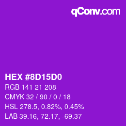 Color code: HEX #8D15D0 | qconv.com