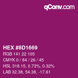 Color code: HEX #8D1669 | qconv.com