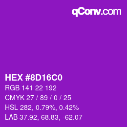 Color code: HEX #8D16C0 | qconv.com