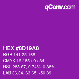 カラーコード: HEX #8D19A8 | qconv.com