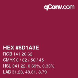 Color code: HEX #8D1A3E | qconv.com