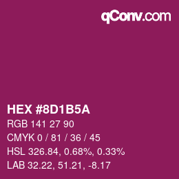 Color code: HEX #8D1B5A | qconv.com