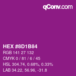 Color code: HEX #8D1B84 | qconv.com