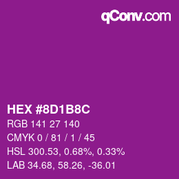 Color code: HEX #8D1B8C | qconv.com