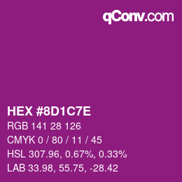 Color code: HEX #8D1C7E | qconv.com