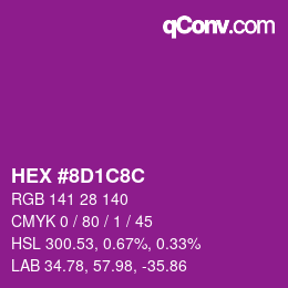 Color code: HEX #8D1C8C | qconv.com