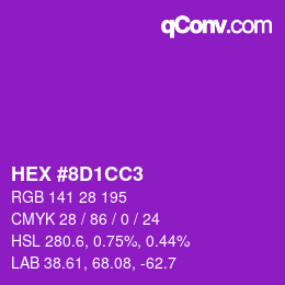 颜色代码: HEX #8D1CC3 | qconv.com