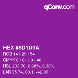 Color code: HEX #8D1D9A | qconv.com