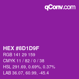 Color code: HEX #8D1D9F | qconv.com
