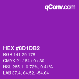 カラーコード: HEX #8D1DB2 | qconv.com