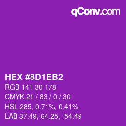 Color code: HEX #8D1EB2 | qconv.com