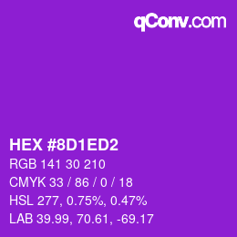 Color code: HEX #8D1ED2 | qconv.com