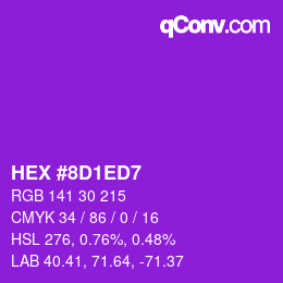 Color code: HEX #8D1ED7 | qconv.com