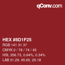 Color code: HEX #8D1F25 | qconv.com