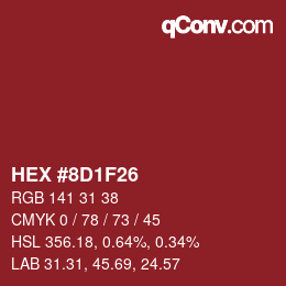 Color code: HEX #8D1F26 | qconv.com