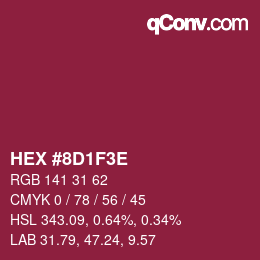 Color code: HEX #8D1F3E | qconv.com