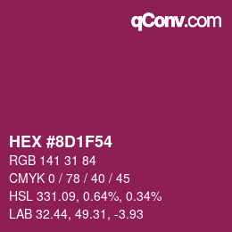 カラーコード: HEX #8D1F54 | qconv.com