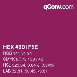 Color code: HEX #8D1F5E | qconv.com