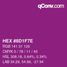 Color code: HEX #8D1F7E | qconv.com