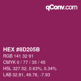 Color code: HEX #8D205B | qconv.com