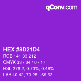 Color code: HEX #8D21D4 | qconv.com