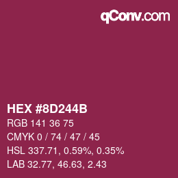 Color code: HEX #8D244B | qconv.com