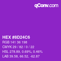 カラーコード: HEX #8D24C6 | qconv.com