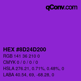 Color code: HEX #8D24D200 | qconv.com
