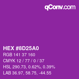 カラーコード: HEX #8D25A0 | qconv.com