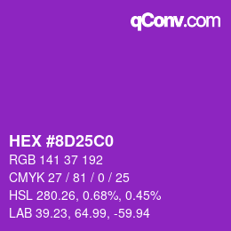 Color code: HEX #8D25C0 | qconv.com