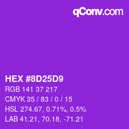 Color code: HEX #8D25D9 | qconv.com