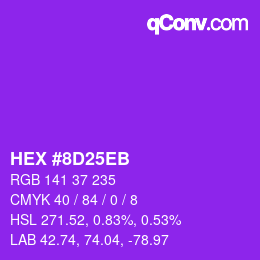 Color code: HEX #8D25EB | qconv.com