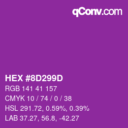Color code: HEX #8D299D | qconv.com