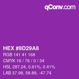 Color code: HEX #8D29A8 | qconv.com