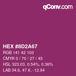 Code couleur: HEX #8D2A67 | qconv.com