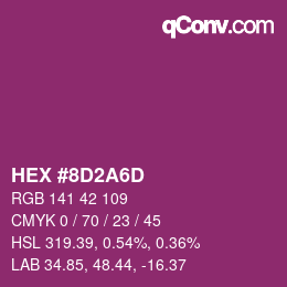 Color code: HEX #8D2A6D | qconv.com