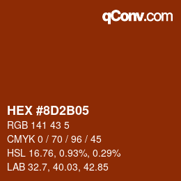 Farbcode: HEX #8D2B05 | qconv.com
